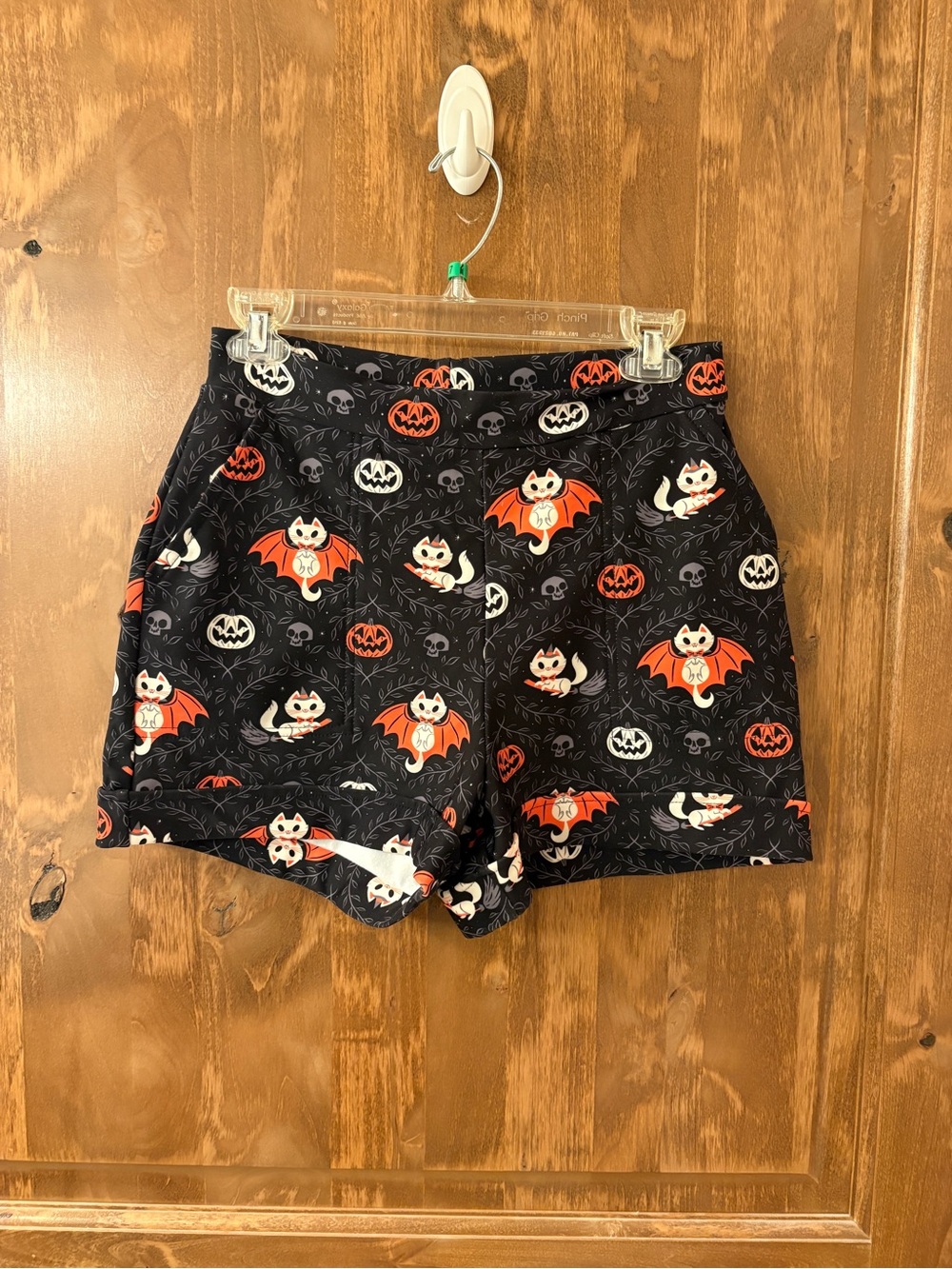 BlackMilk Spooky Feline Cuffed Shorts - Picture 5 of 5